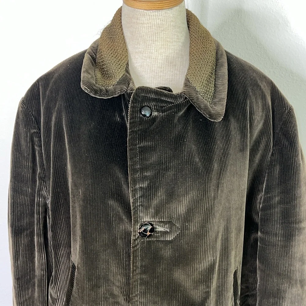 🔹 Vintage 70’s Corduroy Coat with Faux Fur and Wool Lining